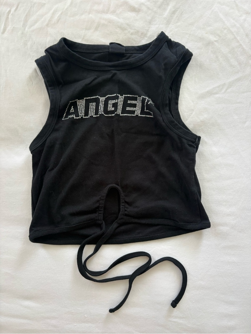 Urban Outfitters Black Rhinestone Crop Top